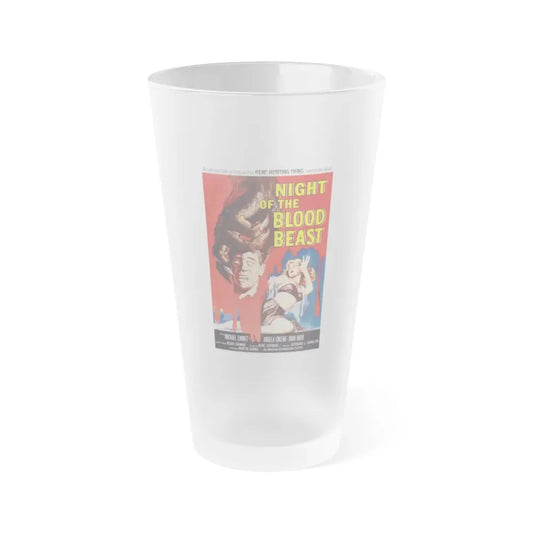 NIGHT OF THE BLOOD BEAST 1958 Movie Poster - Frosted Pint Glass 16oz 16oz Frosted - Go Mug Yourself