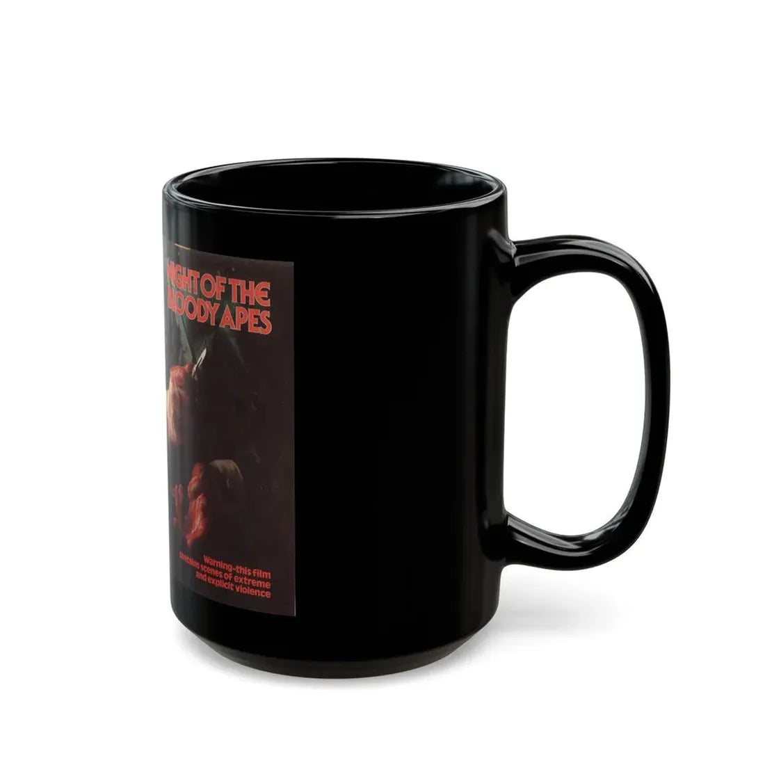 NIGHT OF THE BLOODY APES IFS VIDEO (VHS COVER) - Black Coffee Mug - Go Mug Yourself