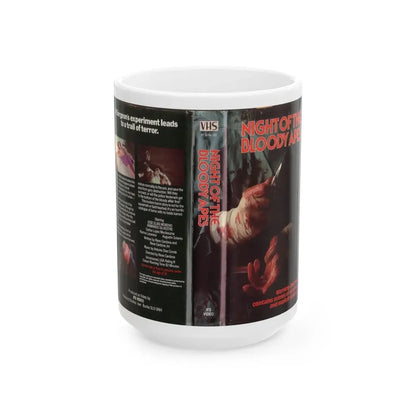 NIGHT OF THE BLOODY APES IFS VIDEO (VHS COVER) - White Coffee Mug 15oz - Go Mug Yourself
