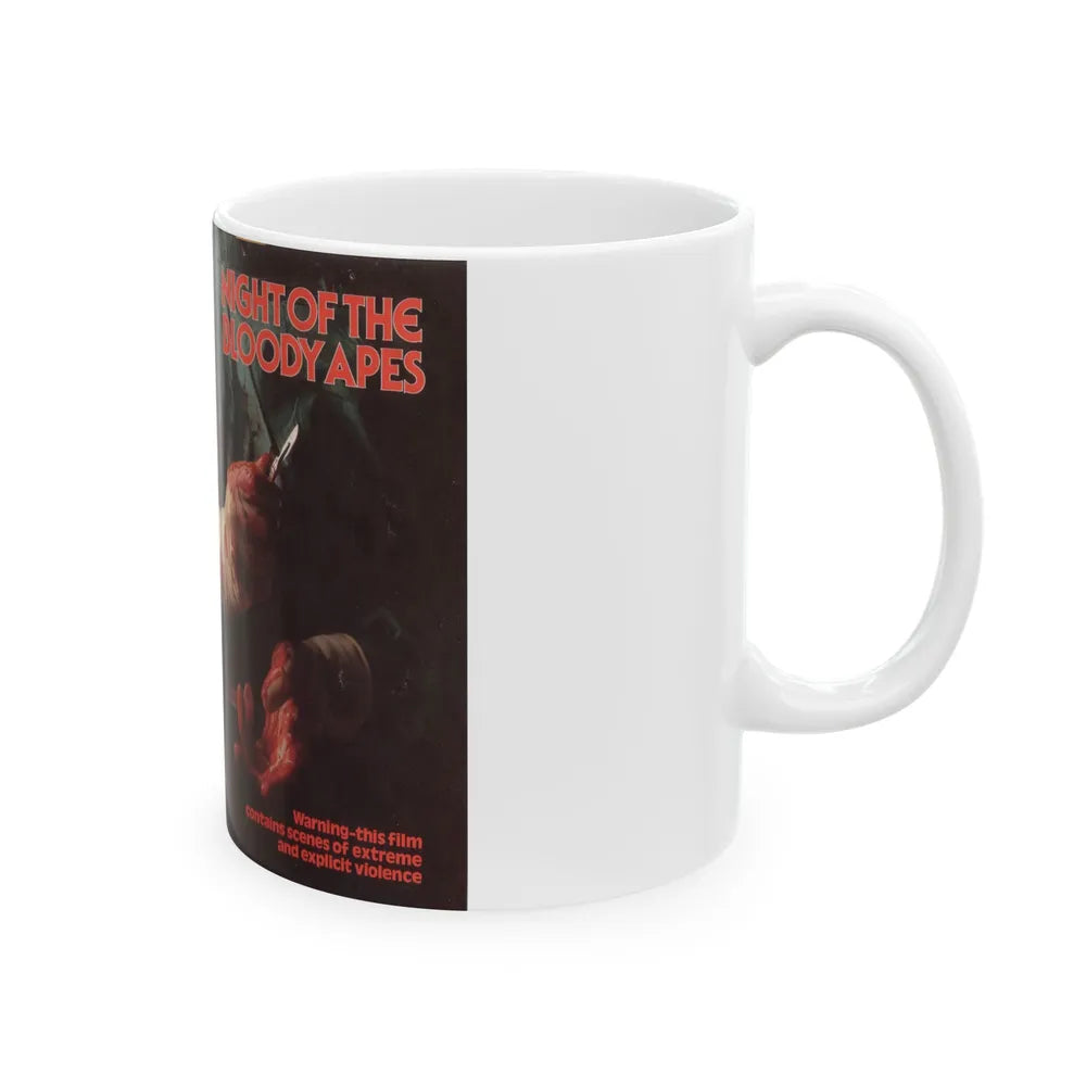 NIGHT OF THE BLOODY APES IFS VIDEO (VHS COVER) - White Coffee Mug-Go Mug Yourself