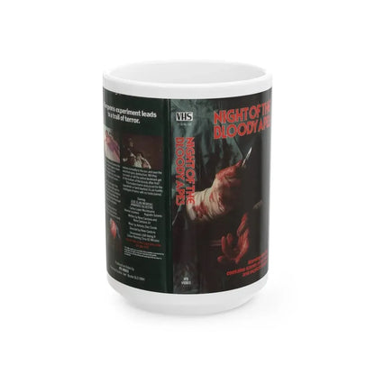 NIGHT OF THE BLOODY APES (VHS COVER) - White Coffee Mug 15oz - Go Mug Yourself