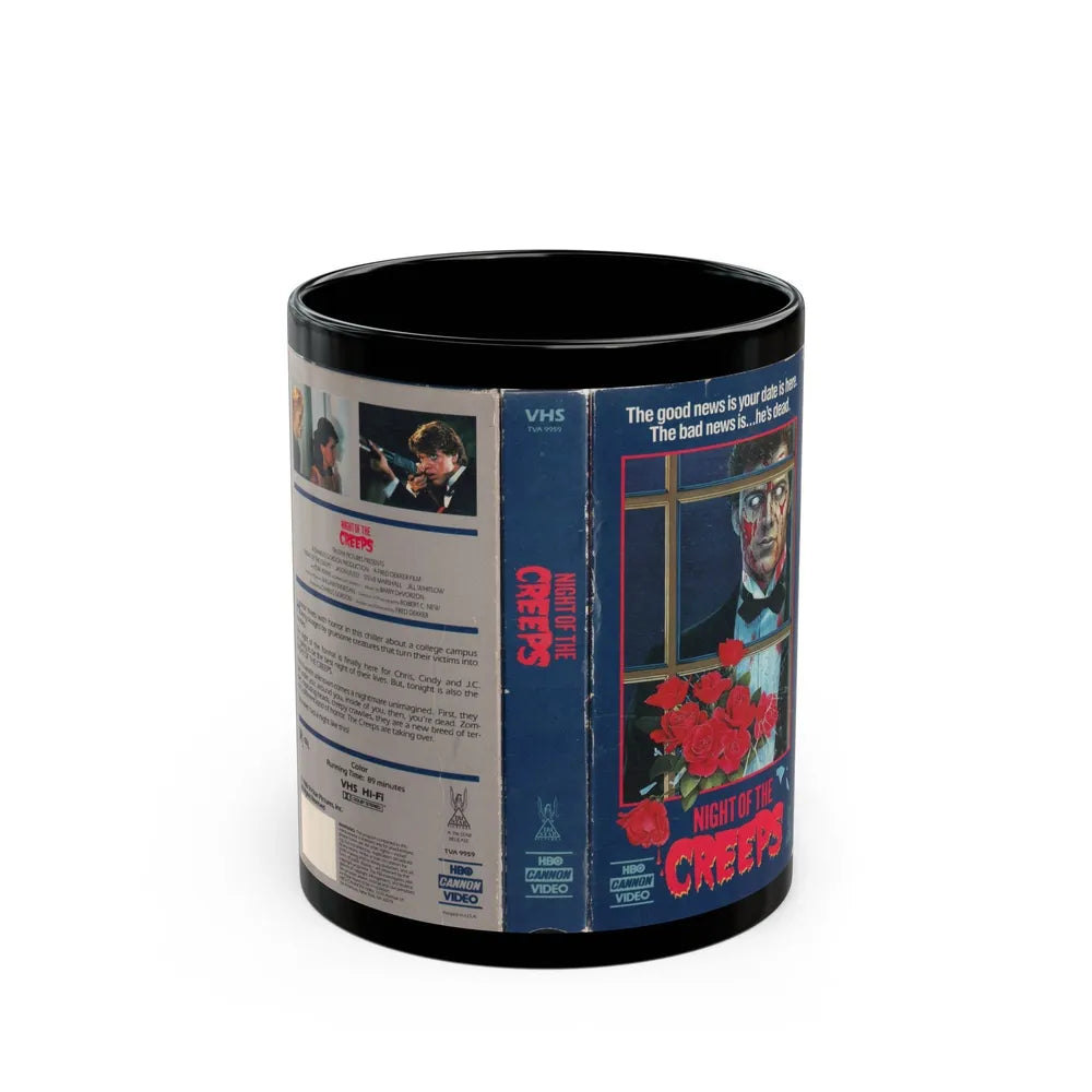 NIGHT OF THE CREEPS (VHS COVER) - Black Coffee Mug-11oz-Go Mug Yourself