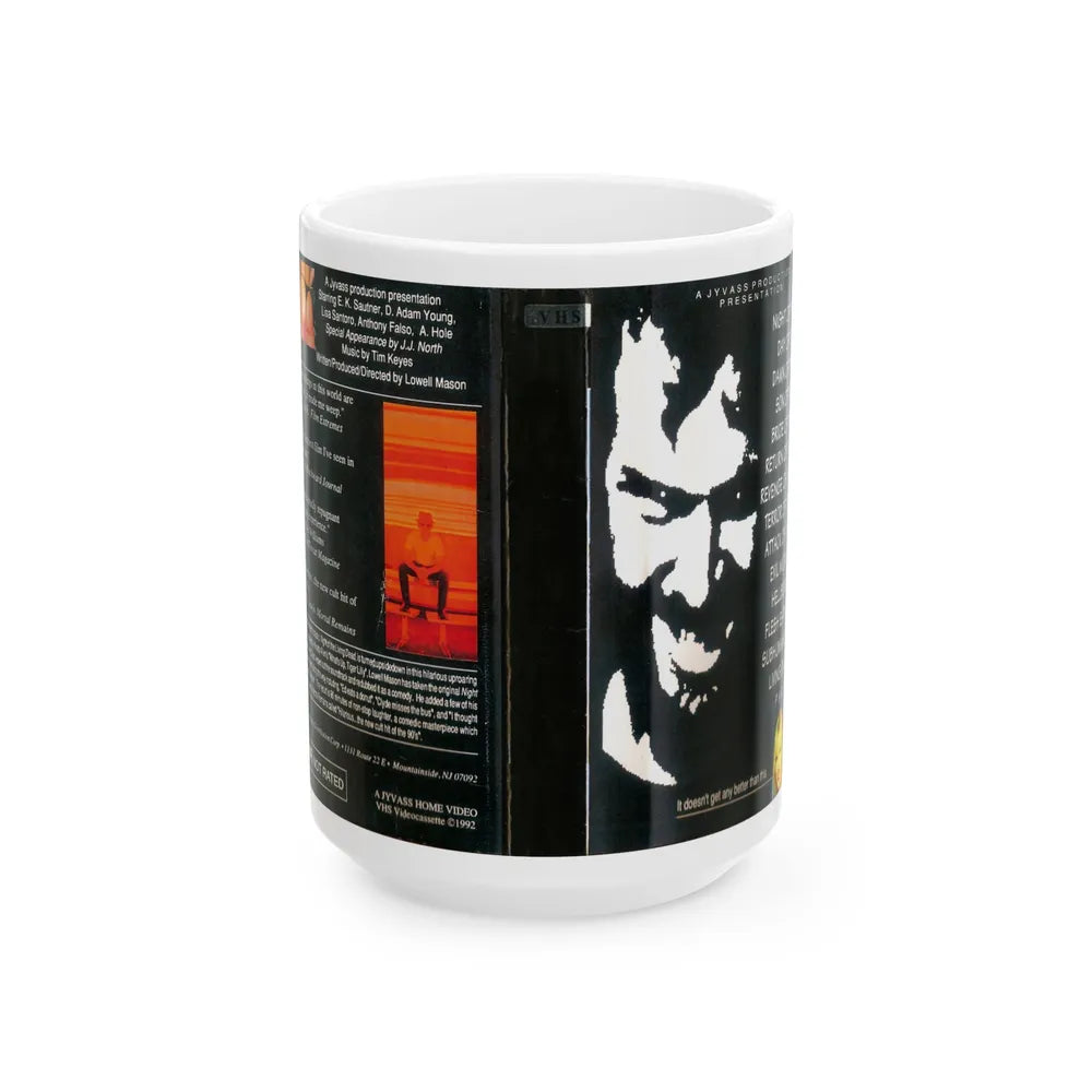 NIGHT OF THE DAWN OF THE SON OF THE BRIDE OF THE RETURN OF THE REVENGE OF THE TERROR OF THE ATTACK OF THE EVIL MUTANT HELLBOUND FLESH EATING SUBHUMANOID LIVING DEAD PART 2 (VHS COVER) - White Coffee Mug-15oz-Go Mug Yourself