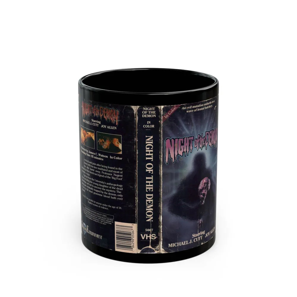 NIGHT OF THE DEMON MICHAEL J CUTT (VHS COVER) - Black Coffee Mug-11oz-Go Mug Yourself