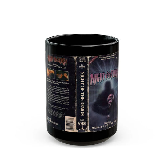 NIGHT OF THE DEMON MICHAEL J CUTT (VHS COVER) - Black Coffee Mug-15oz-Go Mug Yourself