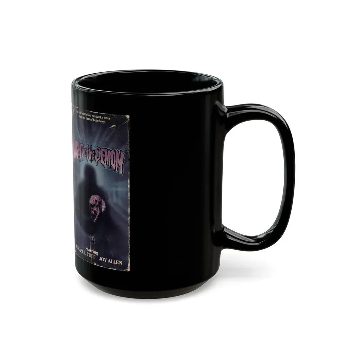 NIGHT OF THE DEMON MICHAEL J CUTT (VHS COVER) - Black Coffee Mug - Go Mug Yourself