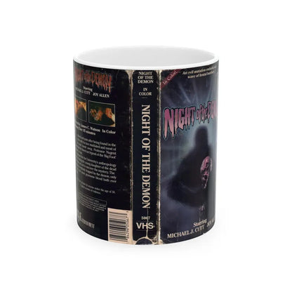 NIGHT OF THE DEMON MICHAEL J CUTT (VHS COVER) - White Coffee Mug 11oz - Go Mug Yourself
