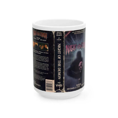 NIGHT OF THE DEMON MICHAEL J CUTT (VHS COVER) - White Coffee Mug 15oz - Go Mug Yourself