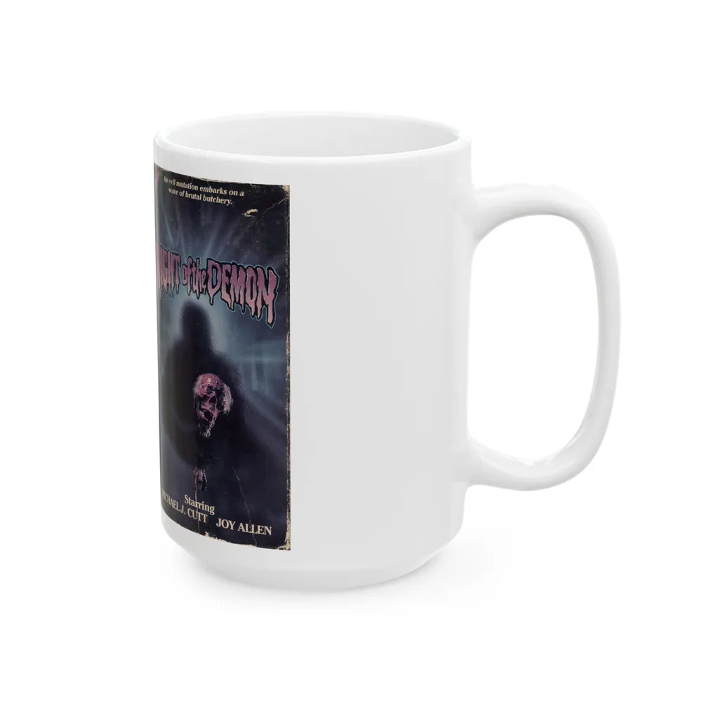 NIGHT OF THE DEMON MICHAEL J CUTT (VHS COVER) - White Coffee Mug-Go Mug Yourself