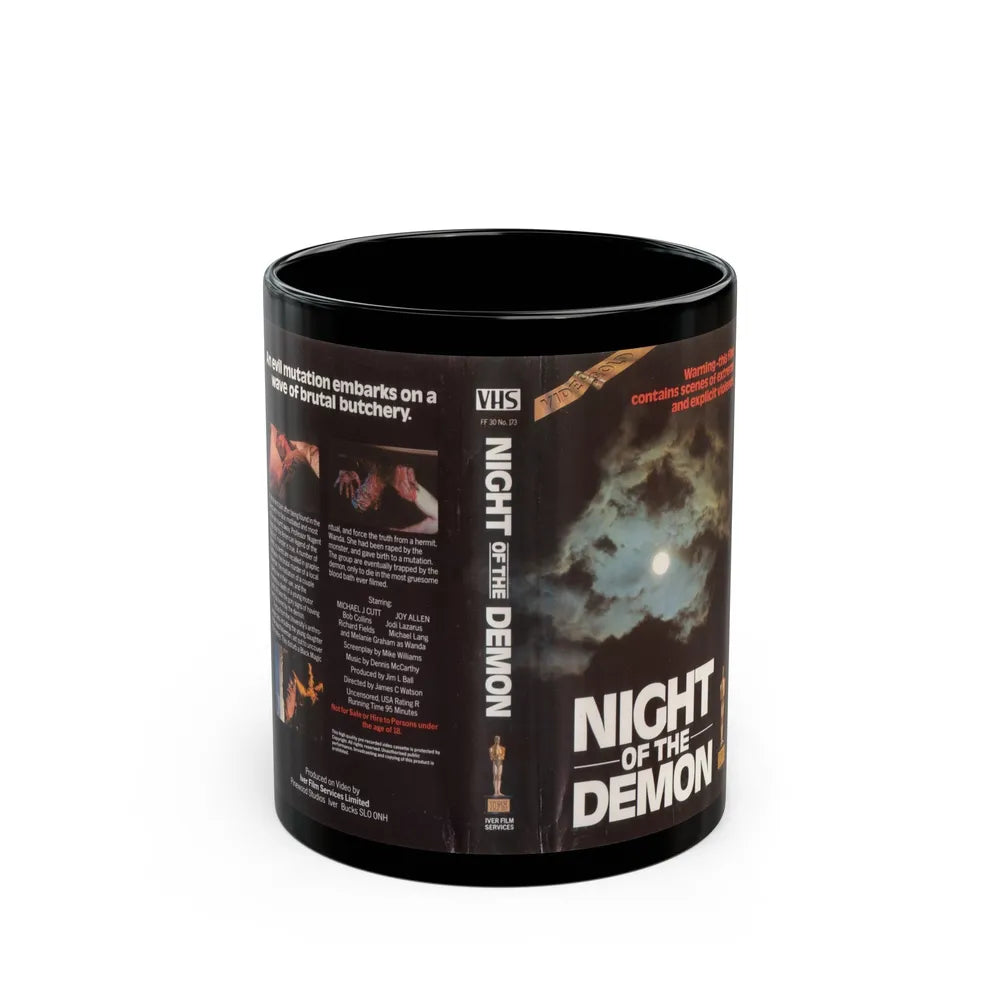 NIGHT OF THE DEMON (VHS COVER) - Black Coffee Mug-11oz-Go Mug Yourself