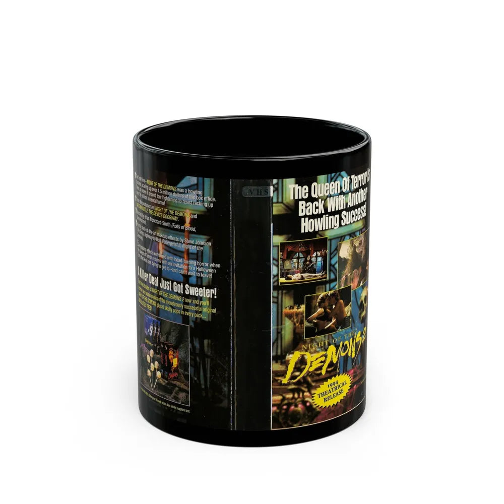 NIGHT OF THE DEMONS 2 (VHS COVER) - Black Coffee Mug-11oz-Go Mug Yourself