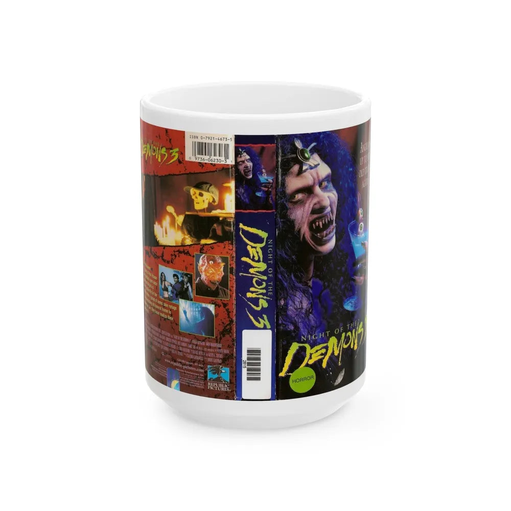 NIGHT OF THE DEMONS 3 REPUBLIC PICTURES (VHS COVER) - White Coffee Mug-15oz-Go Mug Yourself