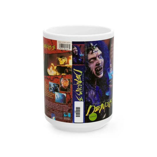 NIGHT OF THE DEMONS 3 REPUBLIC PICTURES (VHS COVER) - White Coffee Mug 15oz - Go Mug Yourself