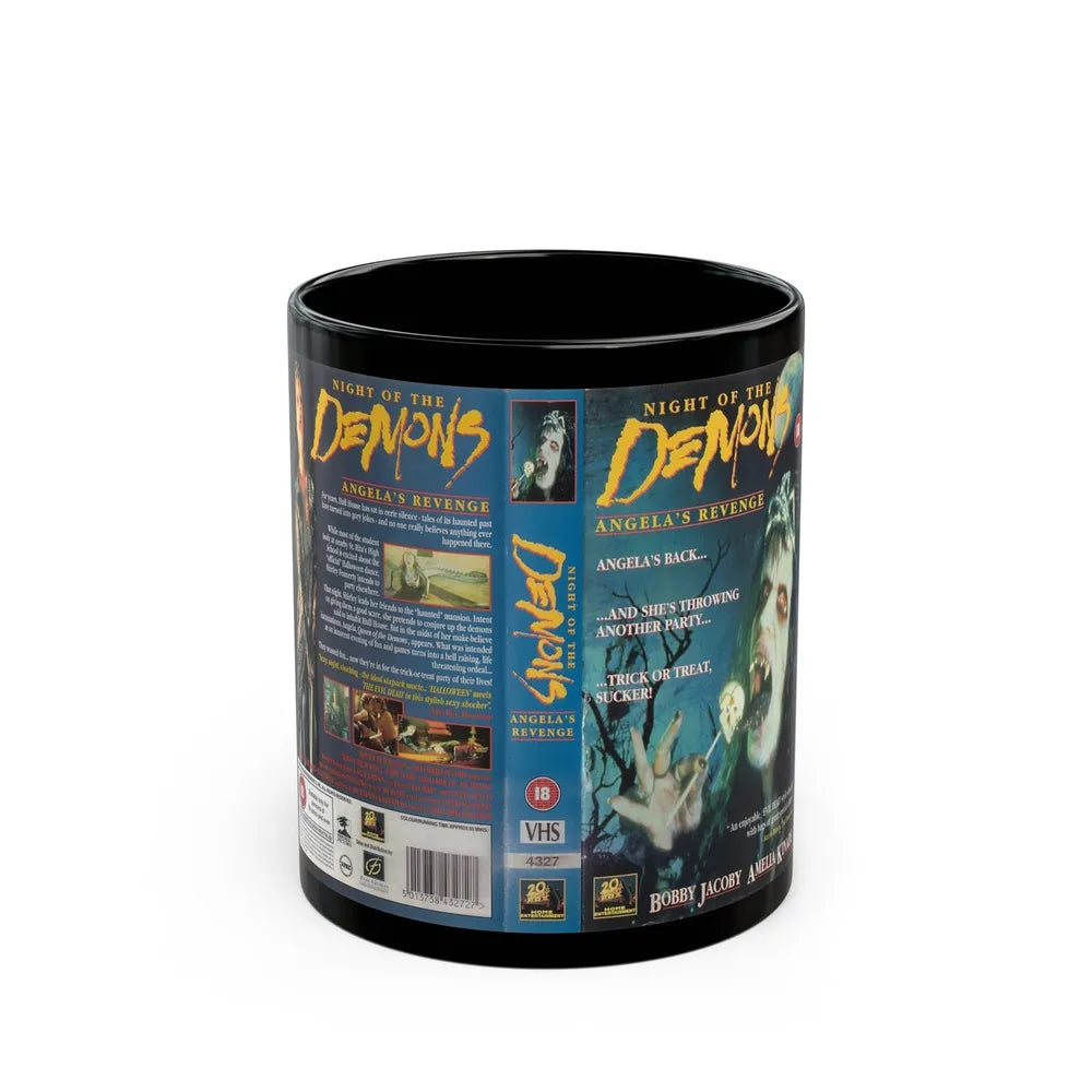 NIGHT OF THE DEMONS (VHS COVER) - Black Coffee Mug-11oz-Go Mug Yourself