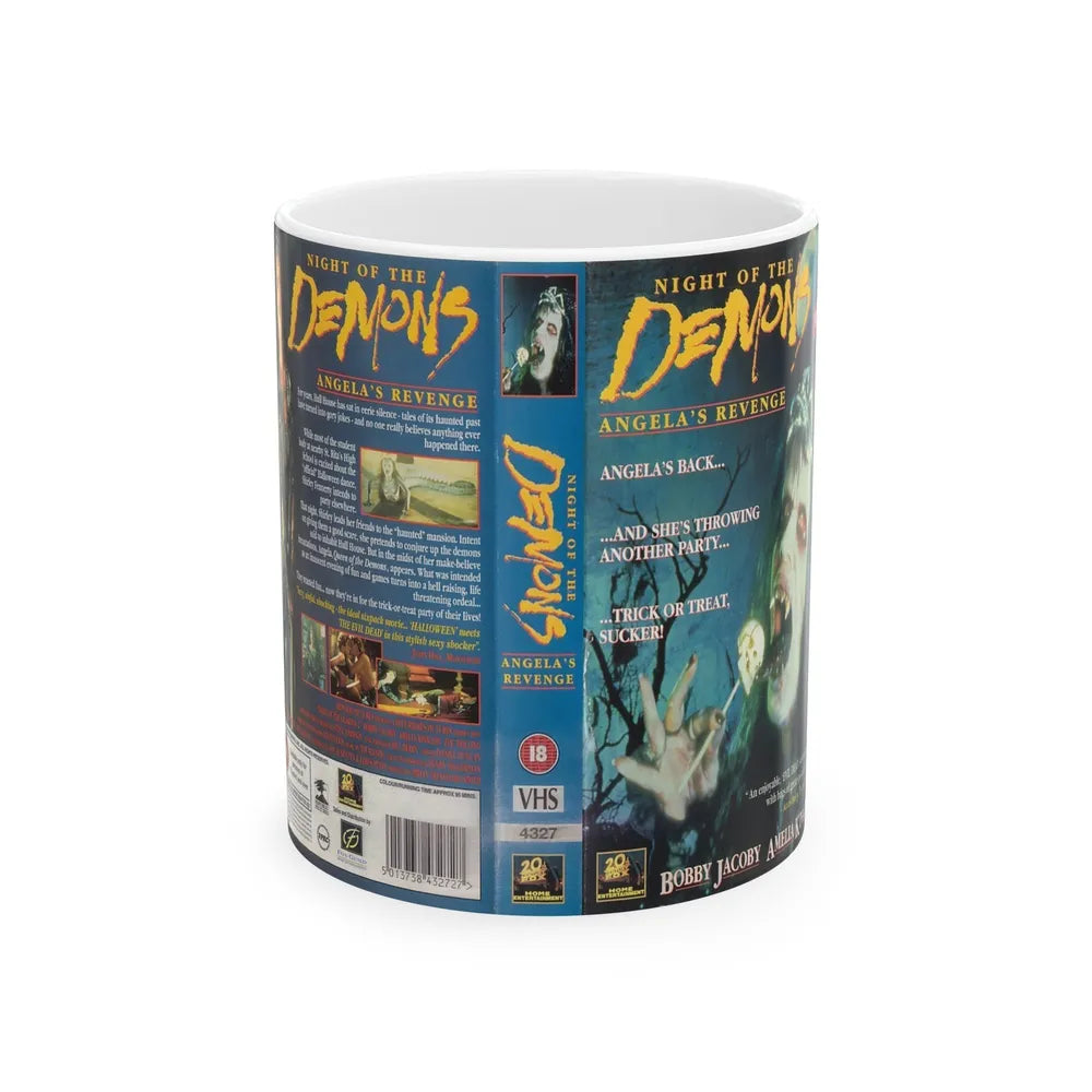 NIGHT OF THE DEMONS (VHS COVER) - White Coffee Mug-11oz-Go Mug Yourself