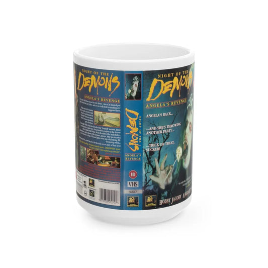 NIGHT OF THE DEMONS (VHS COVER) - White Coffee Mug-15oz-Go Mug Yourself