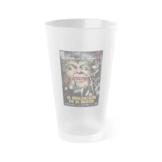 NIGHT OF THE HOWLING BEAST (WEREWOLF AND THE YETI) SPANISH 1975 Movie Poster - Frosted Pint Glass 16oz 16oz Frosted - Go Mug Yourself