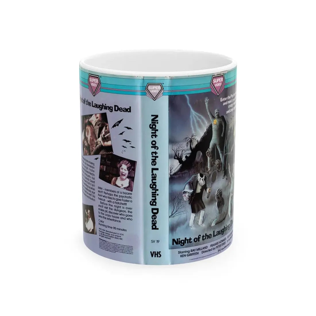 NIGHT OF THE LAUGHING DEAD (VHS COVER) - White Coffee Mug 11oz - Go Mug Yourself