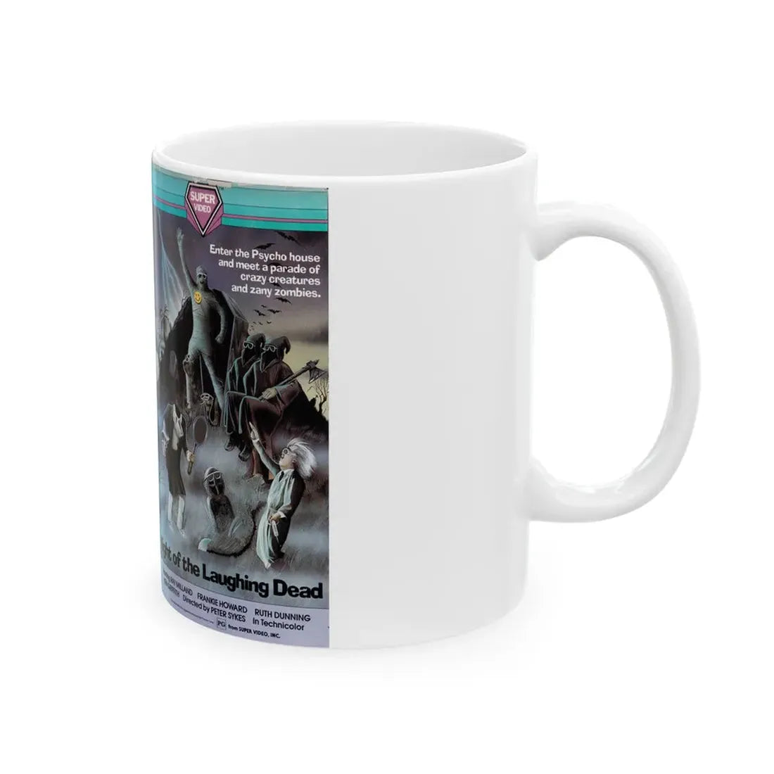 NIGHT OF THE LAUGHING DEAD (VHS COVER) - White Coffee Mug - Go Mug Yourself