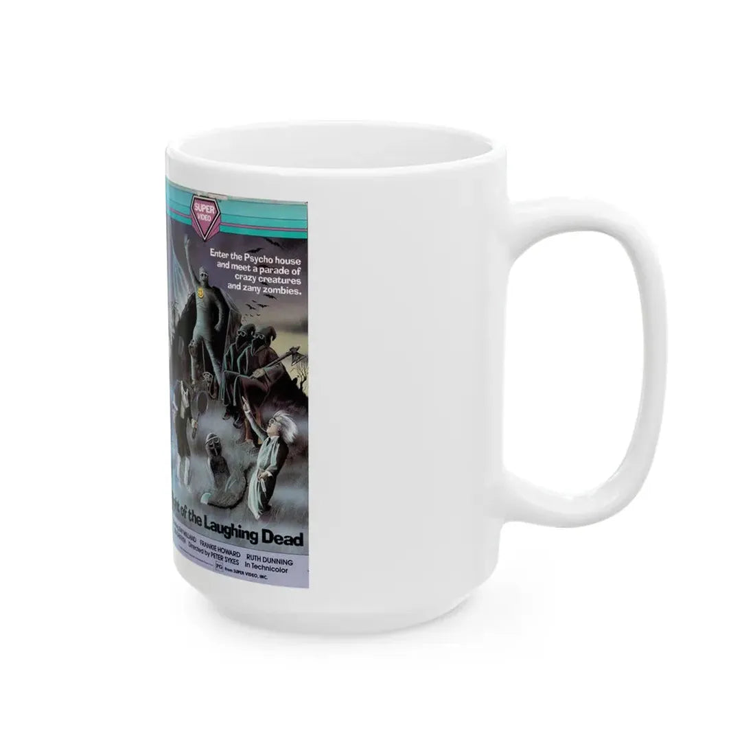 NIGHT OF THE LAUGHING DEAD (VHS COVER) - White Coffee Mug - Go Mug Yourself