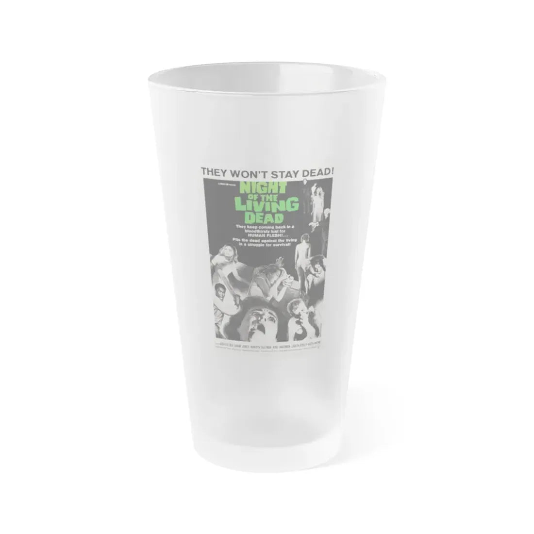 NIGHT OF THE LIVING DEAD (2) 1968 Movie Poster - Frosted Pint Glass 16oz 16oz Frosted - Go Mug Yourself