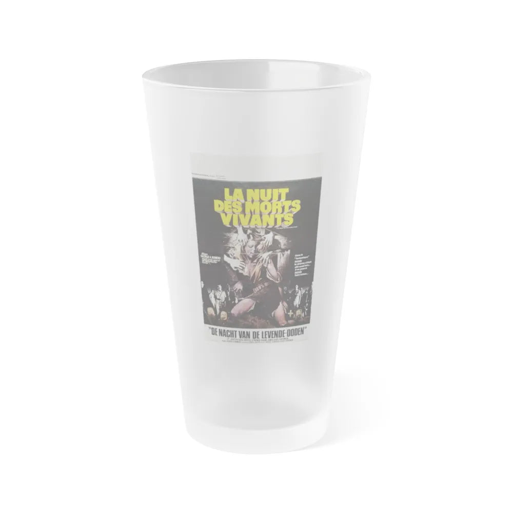 NIGHT OF THE LIVING DEAD (BELGIAN) 1968 Movie Poster - Frosted Pint Glass 16oz-16oz-Frosted-Go Mug Yourself