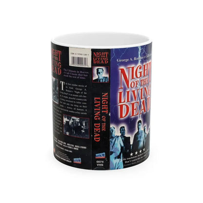 NIGHT OF THE LIVING DEAD CULT CLASSIC (VHS COVER) - White Coffee Mug 11oz - Go Mug Yourself