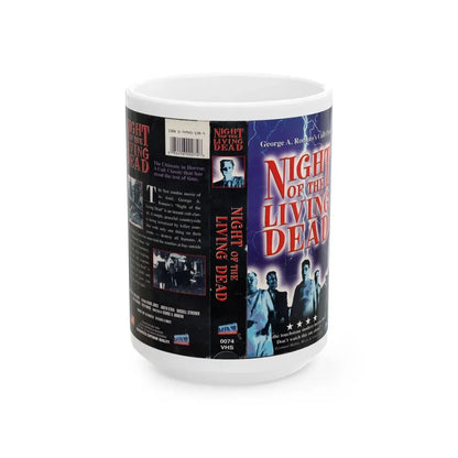 NIGHT OF THE LIVING DEAD CULT CLASSIC (VHS COVER) - White Coffee Mug 15oz - Go Mug Yourself