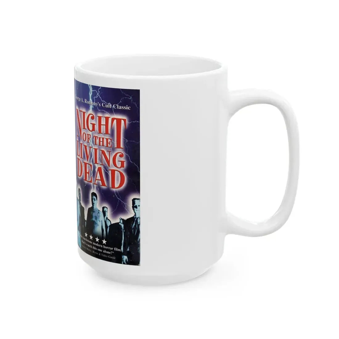 NIGHT OF THE LIVING DEAD CULT CLASSIC (VHS COVER) - White Coffee Mug - Go Mug Yourself