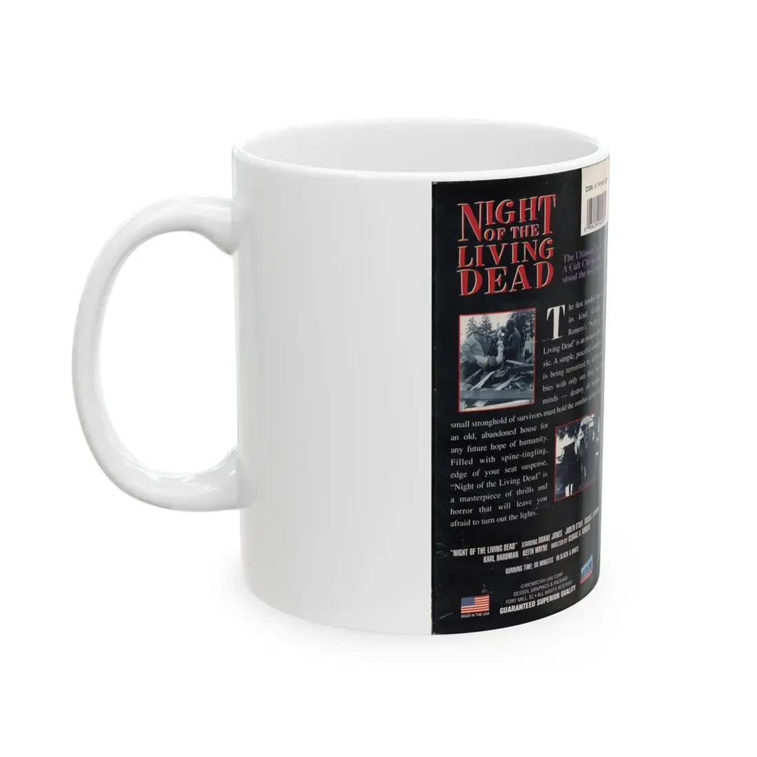 NIGHT OF THE LIVING DEAD CULT CLASSIC (VHS COVER) - White Coffee Mug - Go Mug Yourself