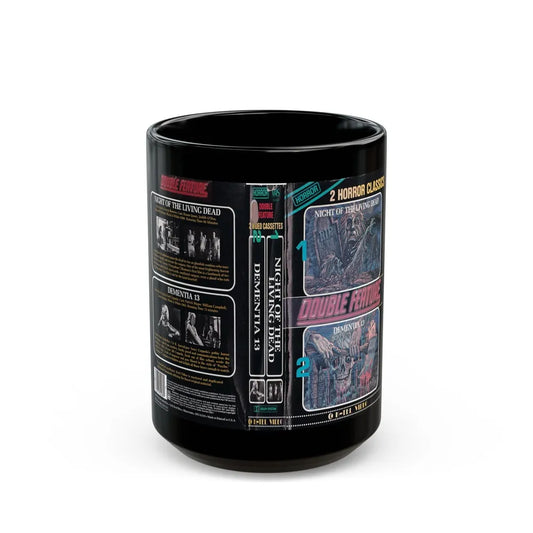 NIGHT OF THE LIVING DEAD DEMENTIA 13 DOUBLE FEATURE (VHS COVER) - Black Coffee Mug-15oz-Go Mug Yourself