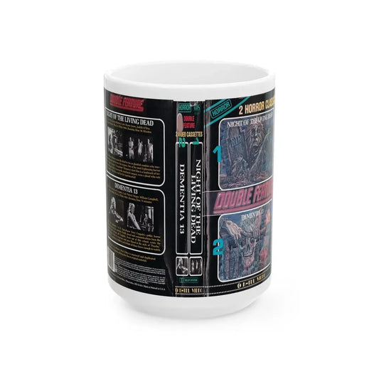 NIGHT OF THE LIVING DEAD DEMENTIA 13 DOUBLE FEATURE (VHS COVER) - White Coffee Mug 15oz - Go Mug Yourself