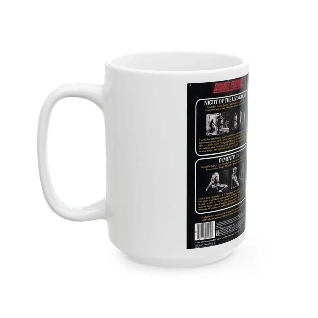 NIGHT OF THE LIVING DEAD DEMENTIA 13 DOUBLE FEATURE (VHS COVER) - White Coffee Mug - Go Mug Yourself