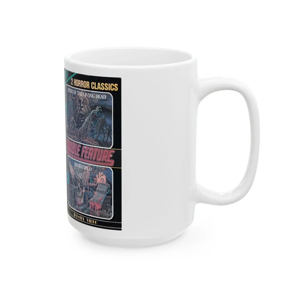 NIGHT OF THE LIVING DEAD DEMENTIA 13 DOUBLE FEATURE (VHS COVER) - White Coffee Mug-Go Mug Yourself