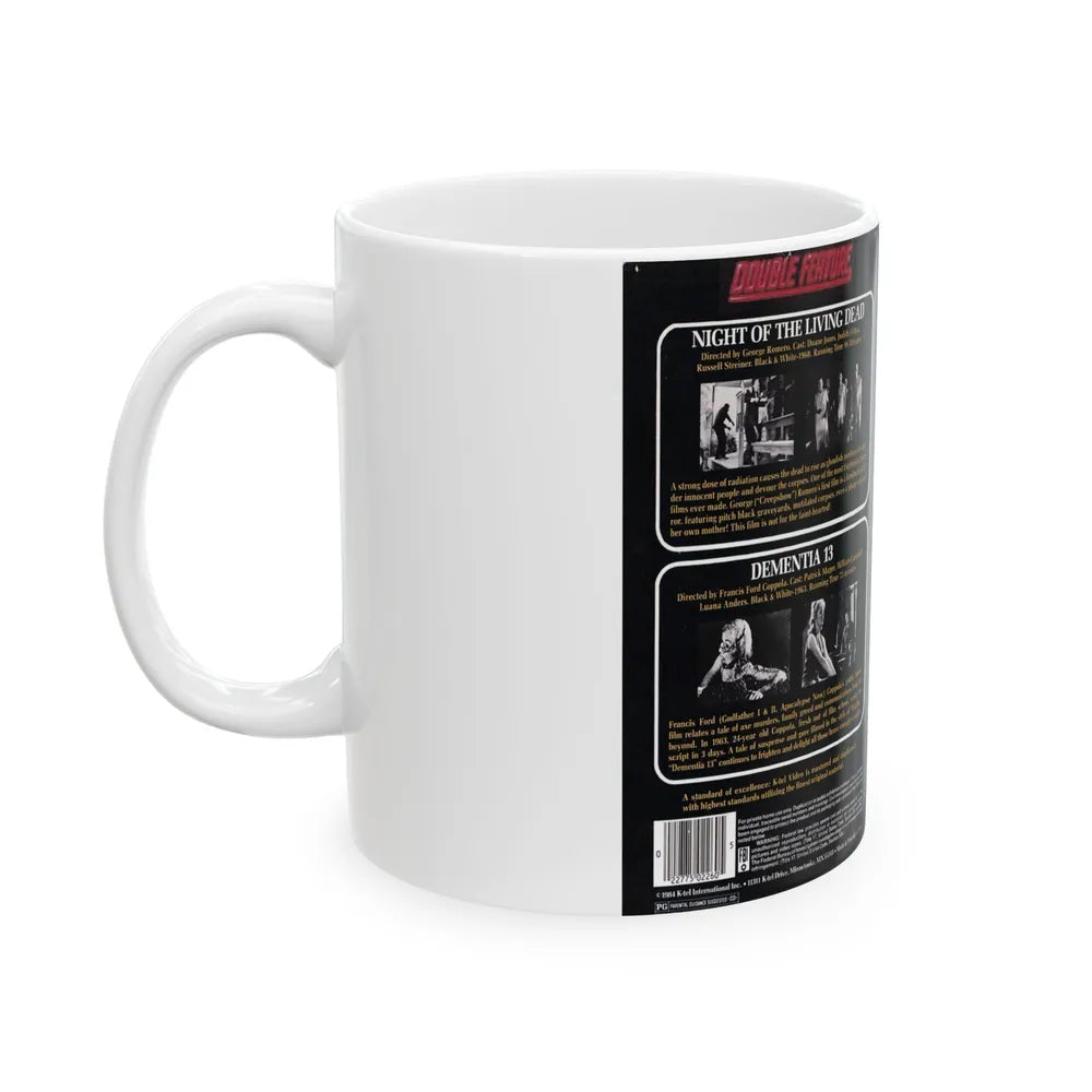 NIGHT OF THE LIVING DEAD DEMENTIA 13 DOUBLE FEATURE (VHS COVER) - White Coffee Mug-Go Mug Yourself