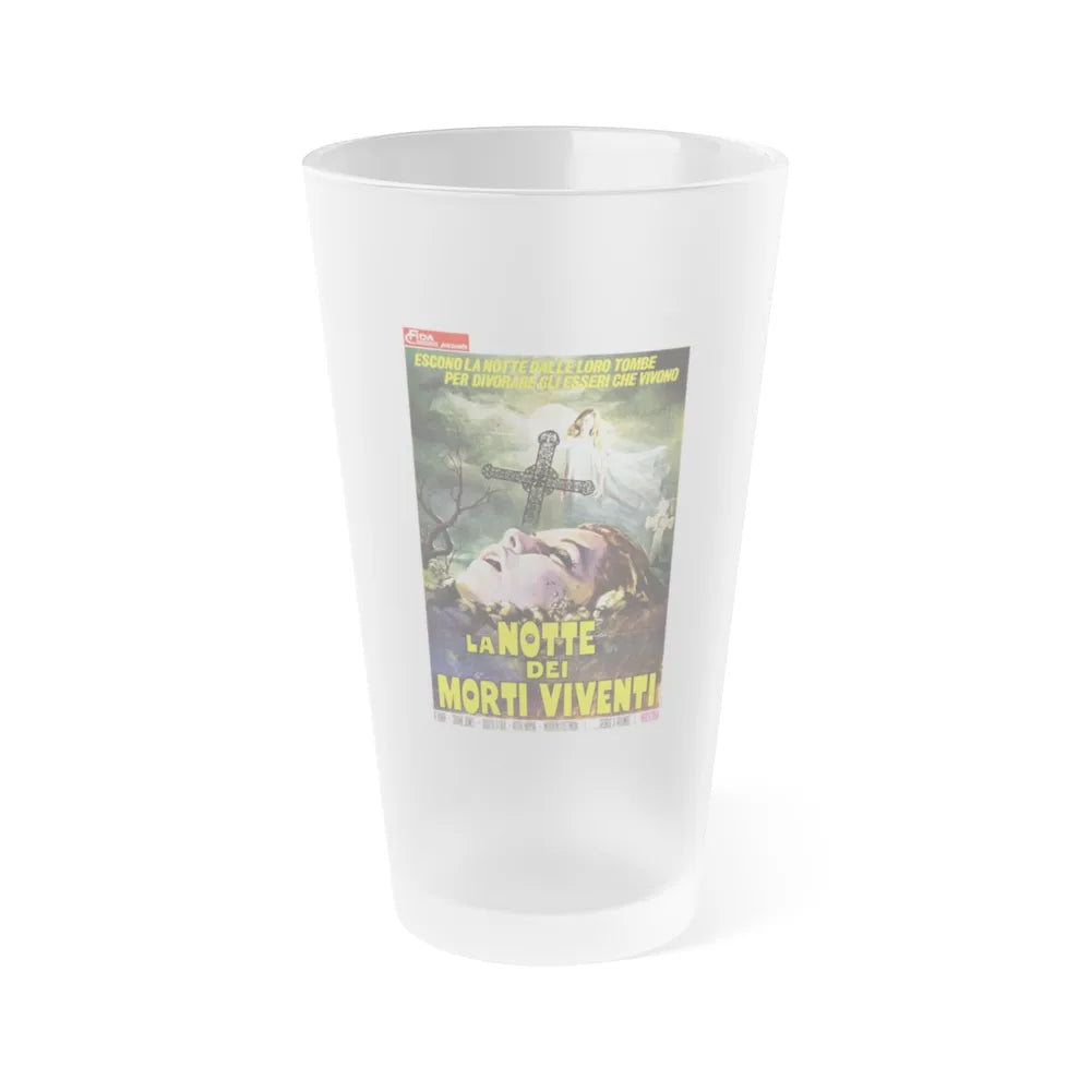 NIGHT OF THE LIVING DEAD (ITALIAN) 2 1968 Movie Poster - Frosted Pint Glass 16oz-16oz-Frosted-Go Mug Yourself