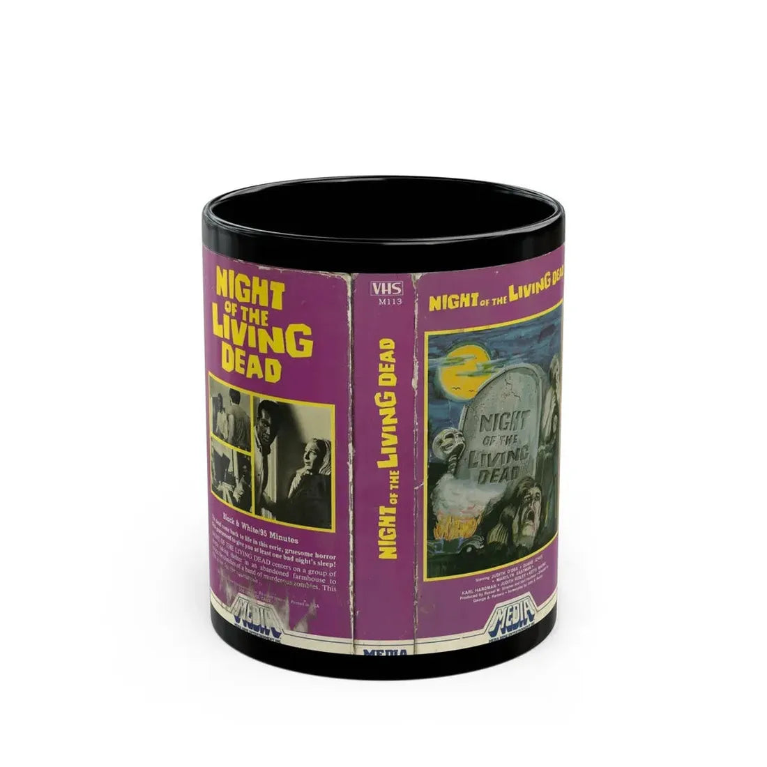 NIGHT OF THE LIVING DEAD MEDIA (VHS COVER) - Black Coffee Mug 11oz - Go Mug Yourself