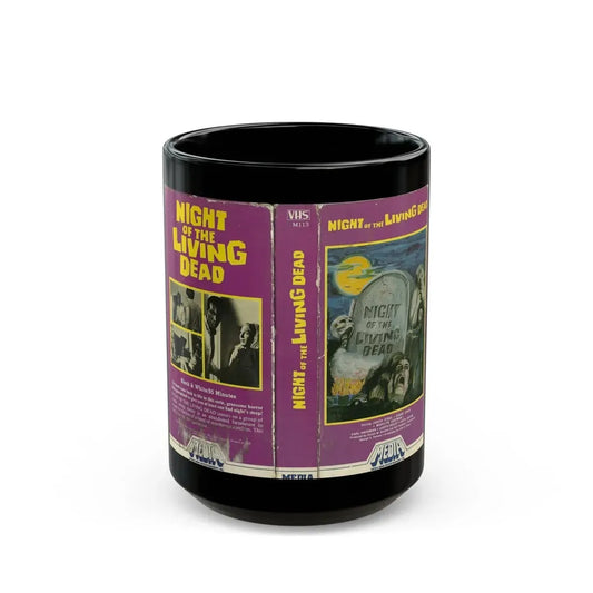 NIGHT OF THE LIVING DEAD MEDIA (VHS COVER) - Black Coffee Mug 15oz - Go Mug Yourself