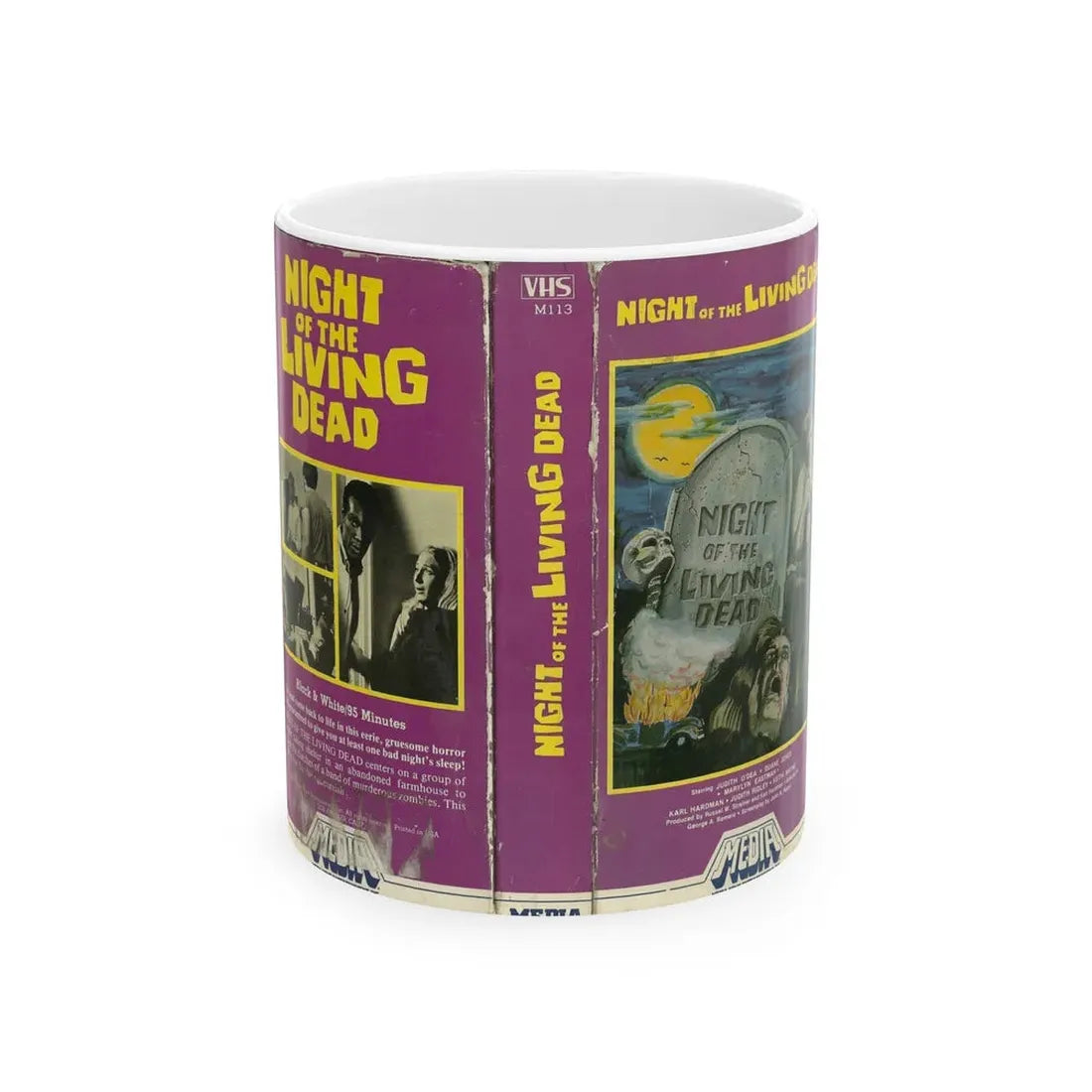NIGHT OF THE LIVING DEAD MEDIA (VHS COVER) - White Coffee Mug 11oz - Go Mug Yourself