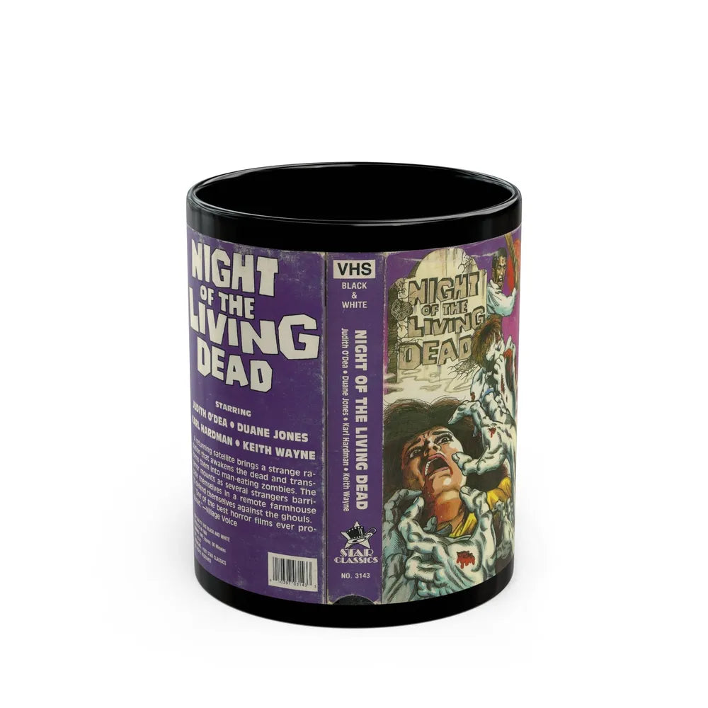 NIGHT OF THE LIVING DEAD STAR CLASSICS (VHS COVER) - Black Coffee Mug-11oz-Go Mug Yourself