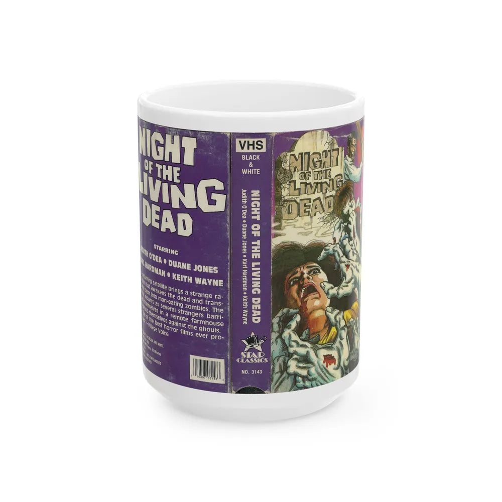 NIGHT OF THE LIVING DEAD STAR CLASSICS (VHS COVER) - White Coffee Mug-15oz-Go Mug Yourself