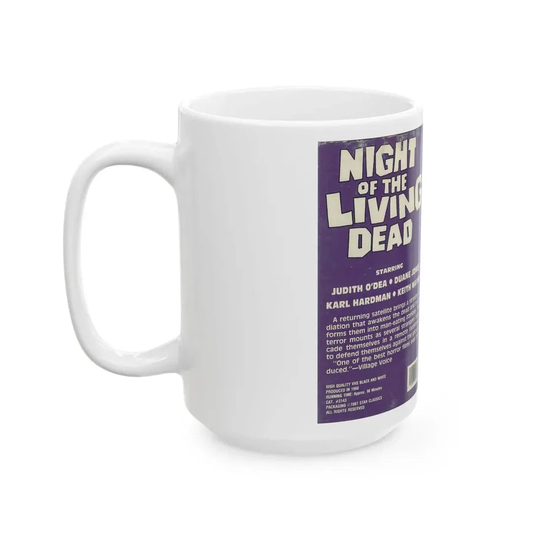 NIGHT OF THE LIVING DEAD STAR CLASSICS (VHS COVER) - White Coffee Mug - Go Mug Yourself