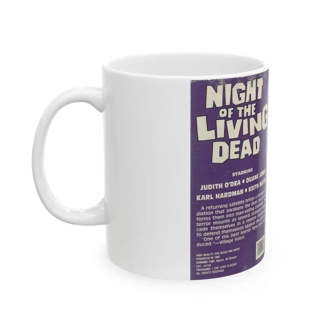 NIGHT OF THE LIVING DEAD STAR CLASSICS (VHS COVER) - White Coffee Mug - Go Mug Yourself