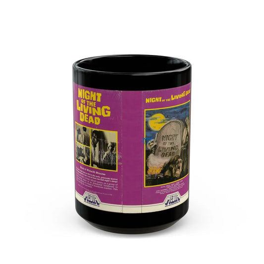 NIGHT OF THE LIVING DEAD (VHS COVER) - Black Coffee Mug-15oz-Go Mug Yourself