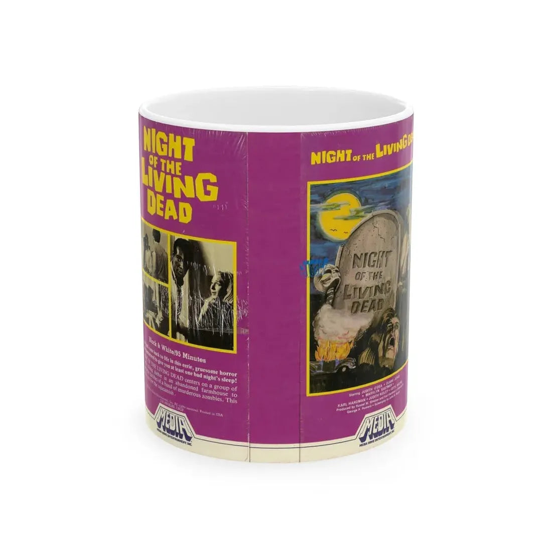 NIGHT OF THE LIVING DEAD (VHS COVER) - White Coffee Mug 11oz - Go Mug Yourself