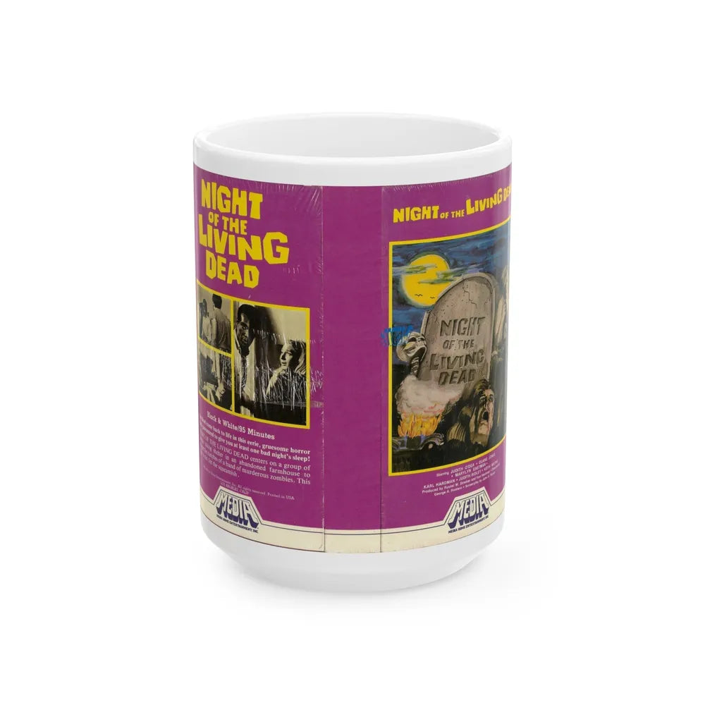 NIGHT OF THE LIVING DEAD (VHS COVER) - White Coffee Mug-15oz-Go Mug Yourself