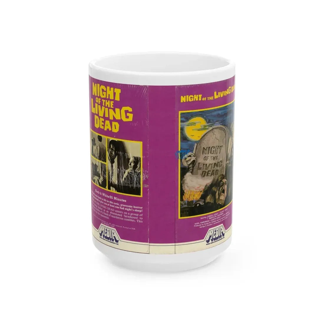 NIGHT OF THE LIVING DEAD (VHS COVER) - White Coffee Mug 15oz - Go Mug Yourself