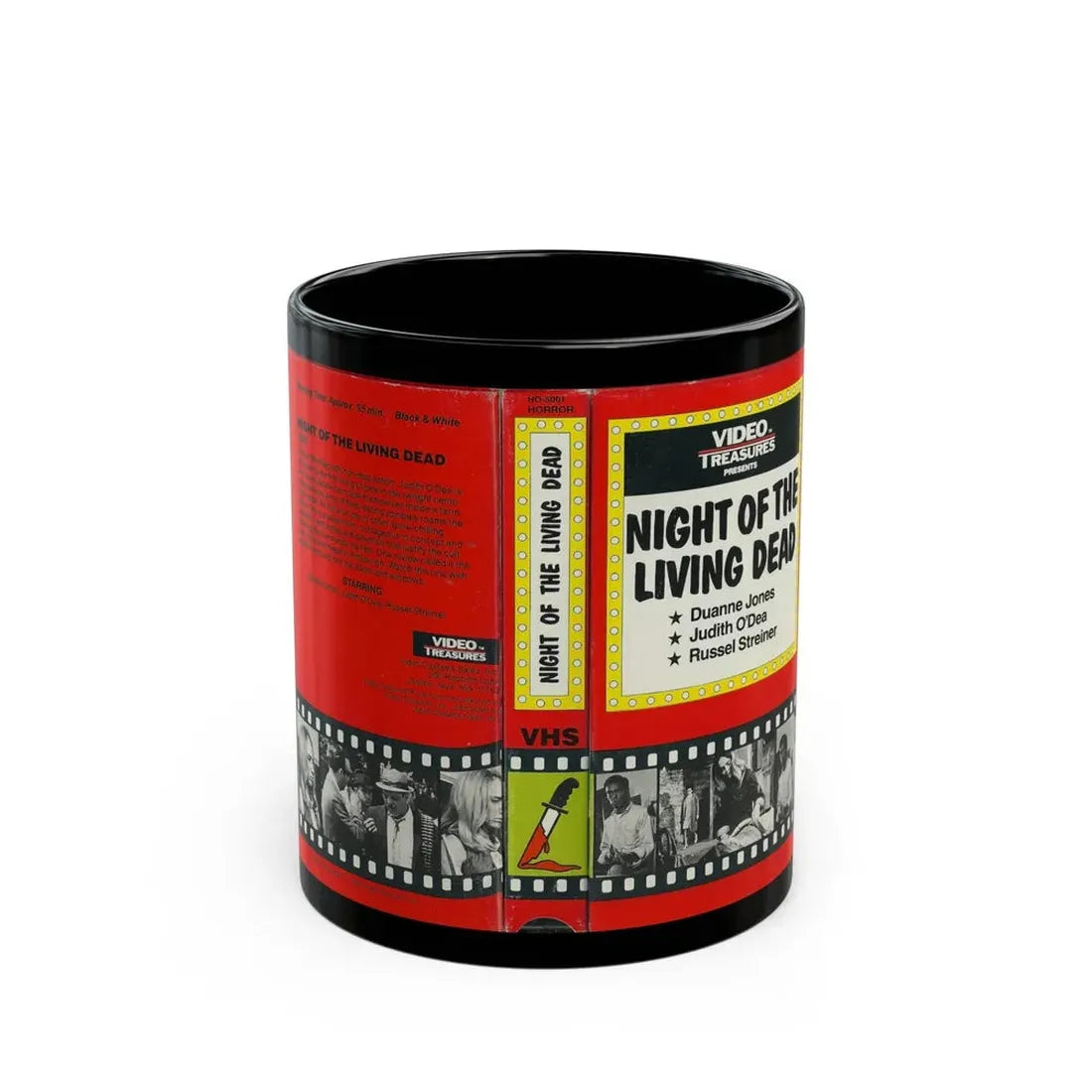 NIGHT OF THE LIVING DEAD VIDEO TREASURES (VHS COVER) - Black Coffee Mug 11oz - Go Mug Yourself