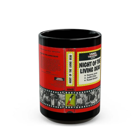 NIGHT OF THE LIVING DEAD VIDEO TREASURES (VHS COVER) - Black Coffee Mug-15oz-Go Mug Yourself