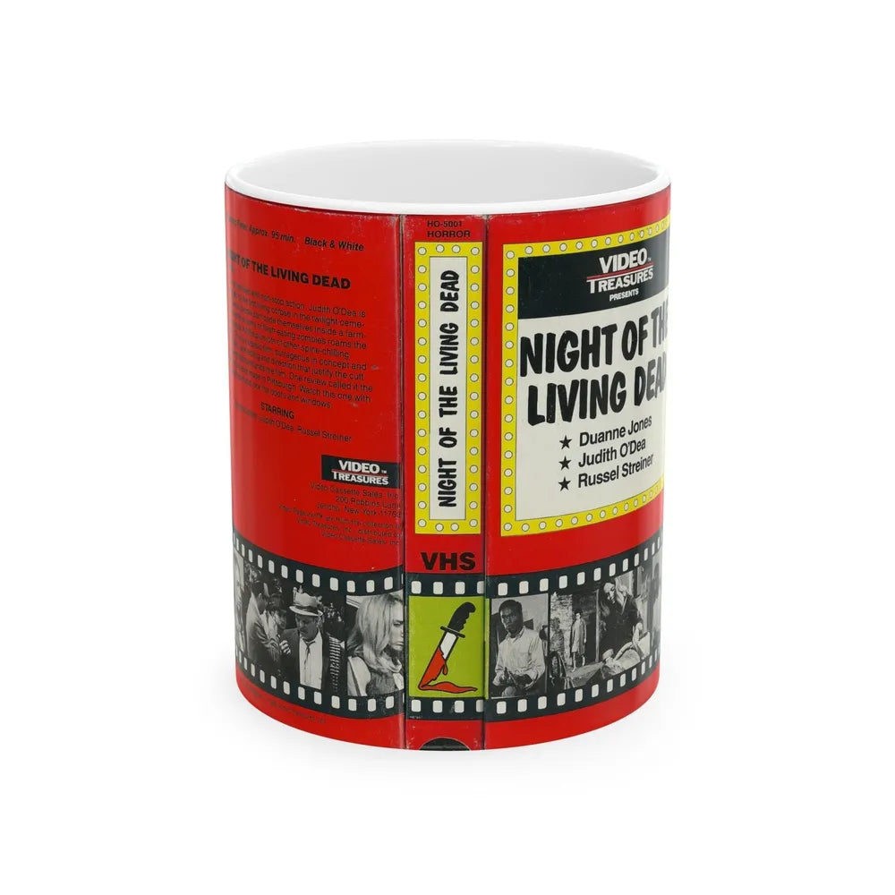 NIGHT OF THE LIVING DEAD VIDEO TREASURES (VHS COVER) - White Coffee Mug-11oz-Go Mug Yourself